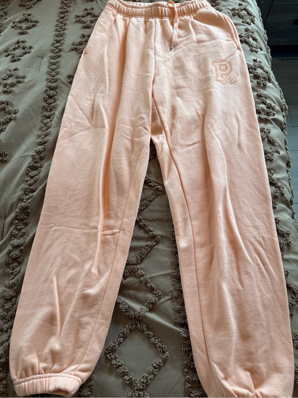 PINK Victoria's Secret Womens Peach Jogger Pajama Bottoms